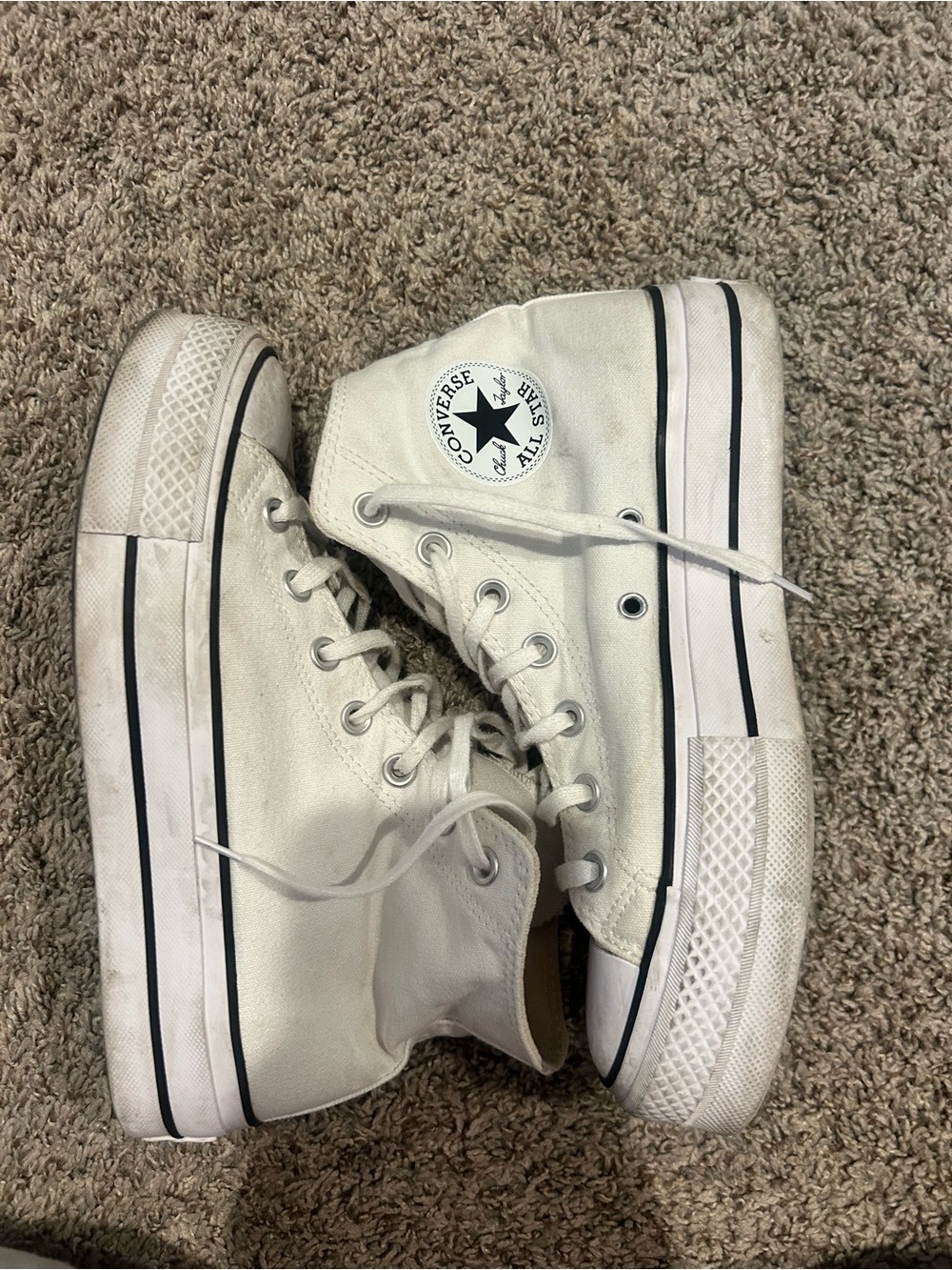 Converse White Platform Size 8